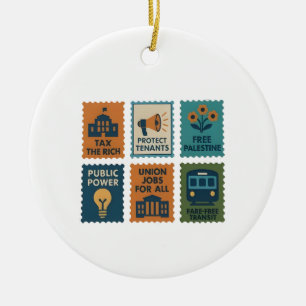 Zohran Mamdani For NYC Mayor USA Democratic Ceramic Ornament
