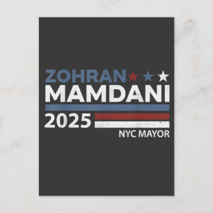 Zohran Mamdani For NYC Mayor USA Democrats Holiday Postcard