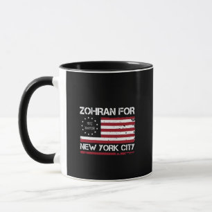 Zohran Mamdani for NYC Mayor with US Flag Mug