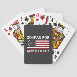 Zohran Mamdani for NYC Mayor with US Flag Playing Cards