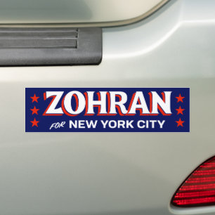 Zohran Mamdani NYC Red White Blue 2025 Bumper Sticker