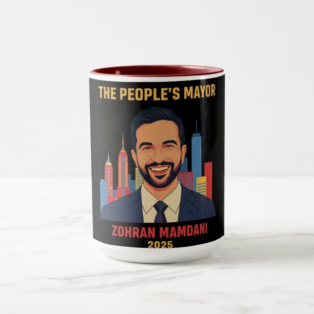 Zohran The Peoples Mayor Pop Art City Poster Mug (Center)