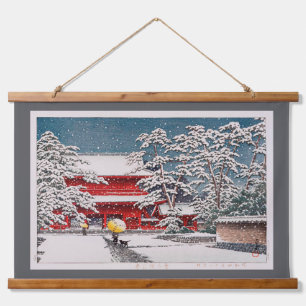 Zôjô-ji Temple in the Snow, Hasui Kawase Hanging Tapestry