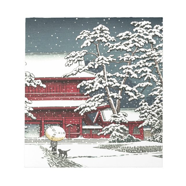 "Zojoji in Snow" by Kawase Hasui 川瀬 巴水 Notepad (Front)