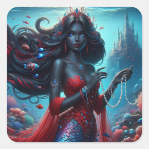 Zola - Mermaid Series Art Collection Square Sticker