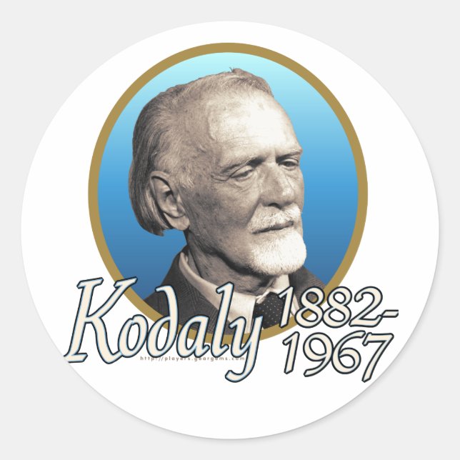 Zoltan Kodaly Classic Round Sticker (Front)