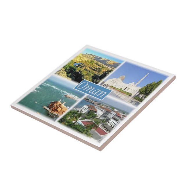 zOM005 OMAN collage, Asia, Ceramic Tile (Side)