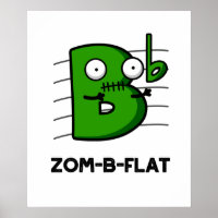 Zom-B-Flat Funny Halloween Zombie Music Pun