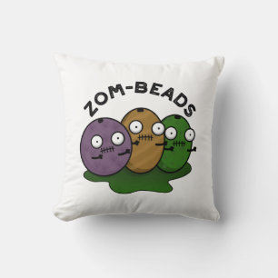 Zom-beads Funny Halloween Zombie Beads Pun  Cushion