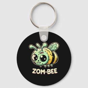 Zom-bee Adorably Creepy Zombie Bee Cartoon Hallowe Key Ring