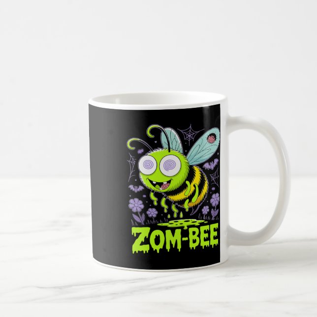Zom-bee Cute Zombie Bee Funny Halloween Tee  Coffee Mug (Right)