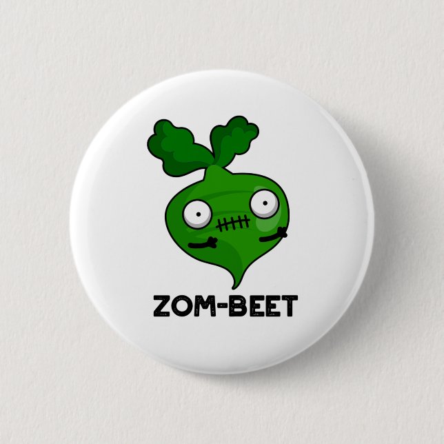 Zom-beet Funny Halloween Zombie Beet Pun 6 Cm Round Badge (Front)