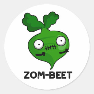 Zom-beet Funny Halloween Zombie Beet Pun Classic Round Sticker