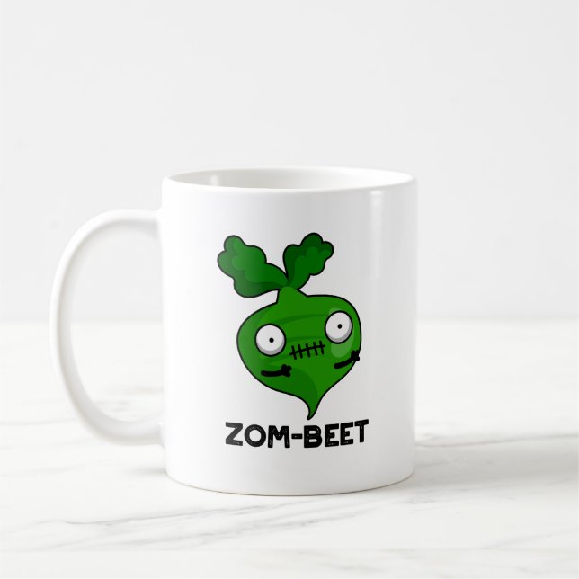 Zom-beet Funny Halloween Zombie Beet Pun Coffee Mug (Left)