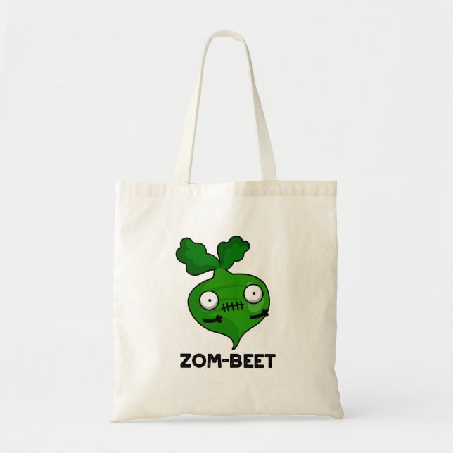 Zom-beet Funny Halloween Zombie Beet Pun Tote Bag (Front)