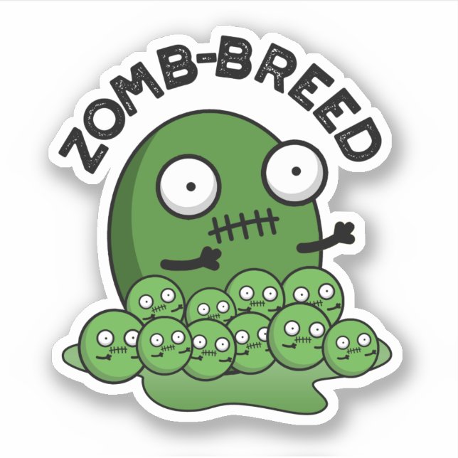Zom-breed Funny Halloween Zombie Breed Pun (Front)