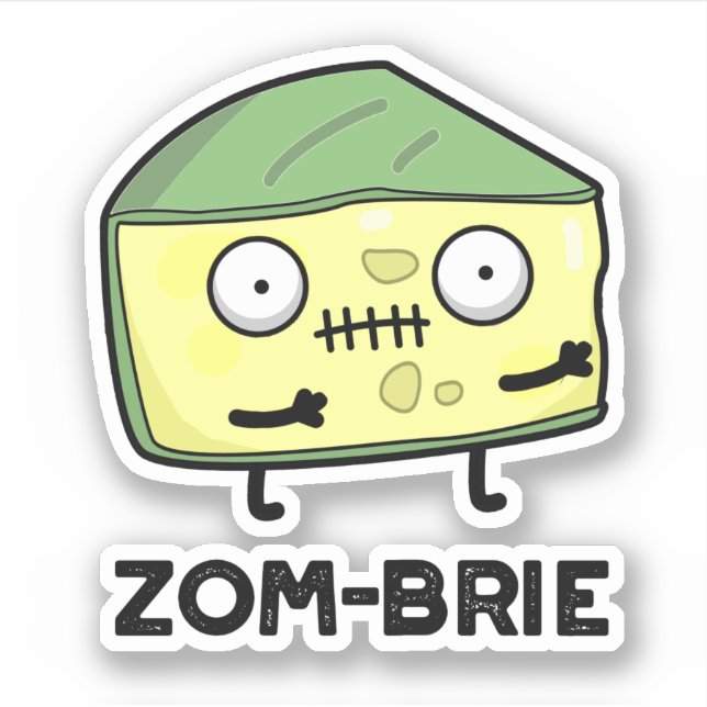 Zom-brie Funny Halloween Zombie Brie Cheese Pun  (Front)