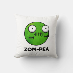 Zom-pea Funny Halloween Zombie Pea Pun Cushion