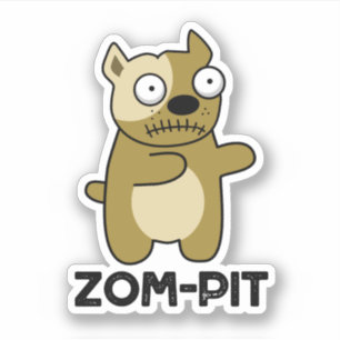 Zom-pit Funny Halloween Zombie Pit Bull Pun 