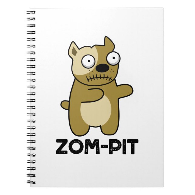 Zom-pit Funny Halloween Zombie Pit Bull Pun  Notebook (Front)