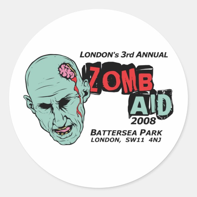 Zomb Aid Zombies Classic Round Sticker (Front)