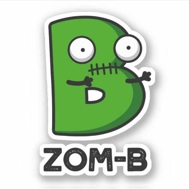 Zomb-b Funny Halloween Zombie Alphabet B Pun  (Front)