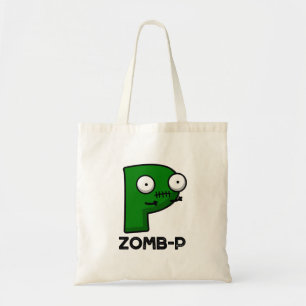 Zomb-P Funny Halloween Zombie Alphabet Pun Tote Bag
