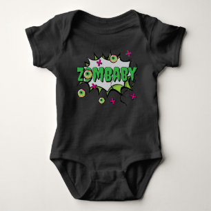 ‘ZomBaby’ Funny Funky Cute PopArt Halloween Zombie Baby Bodysuit