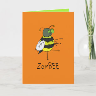 ZomBEE - Funny Halloween Zombie Bee Greeting Card