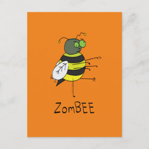 ZomBEE Zombie Bee Funny Postcard