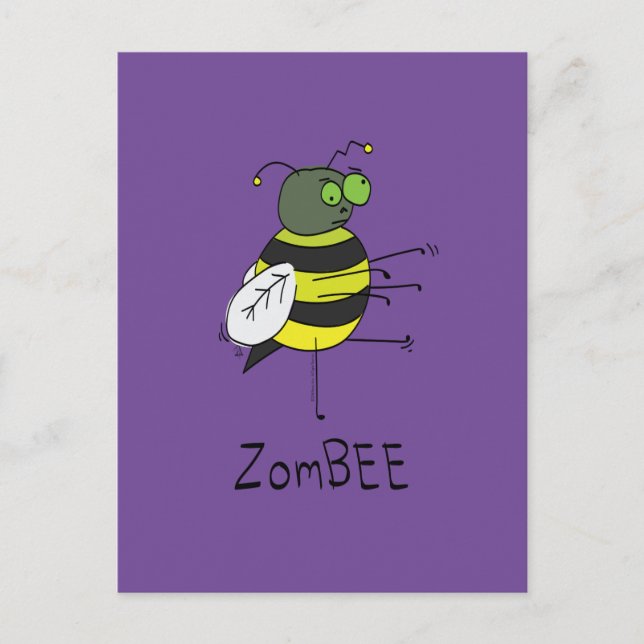 ZomBEE Zombie Bee Funny Postcard (Front)