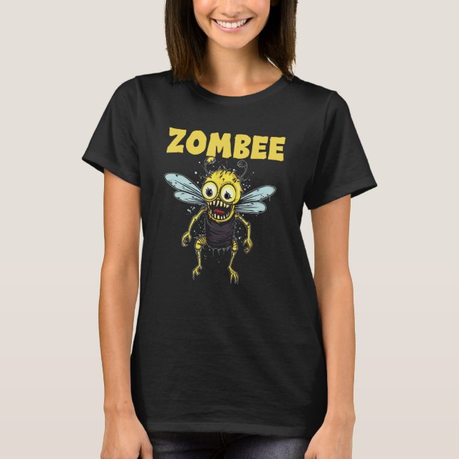Zombee Zombie Funny Beekeeper Halloween Costume T-Shirt (Front)