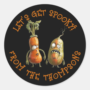 Zombi vegetables Halloween Classic Round Sticker