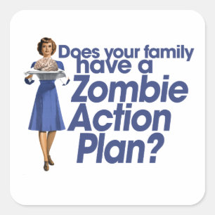 Zombie Action Plan Square Sticker