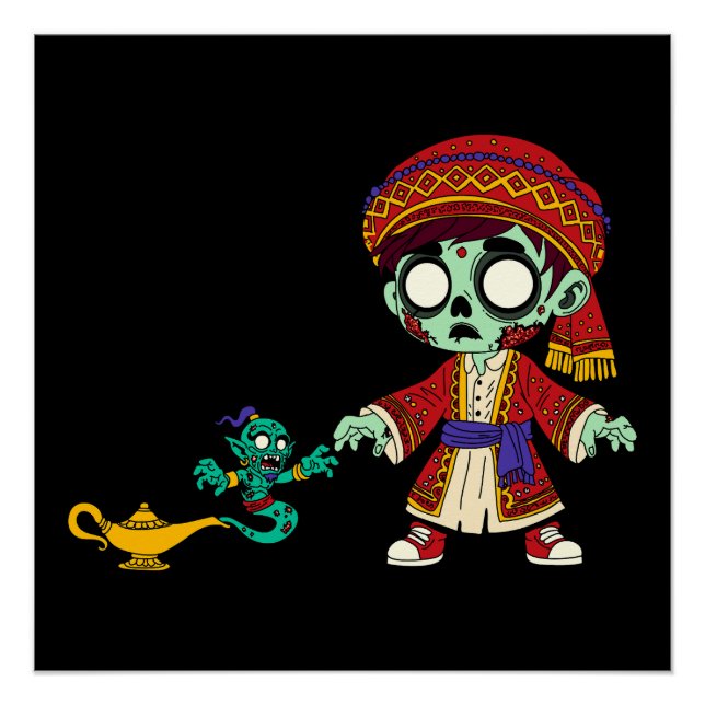 Zombie Aladdin & Zombie Genie Poster (Front)
