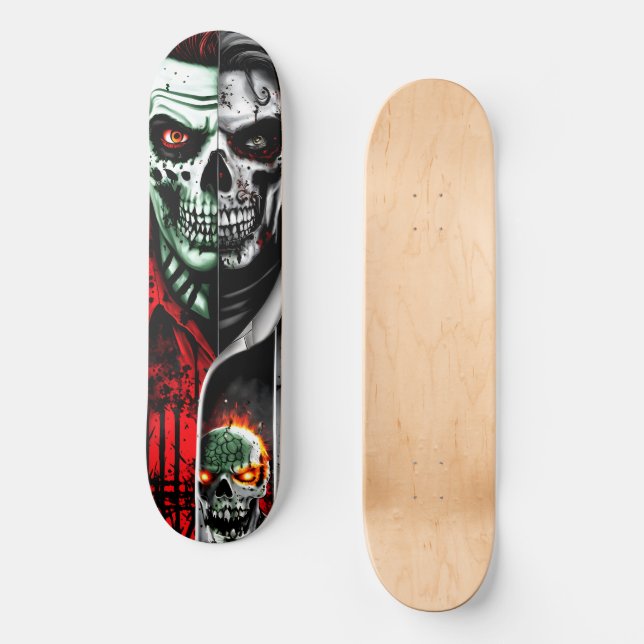 Zombie and Skull Skateboard (Front)