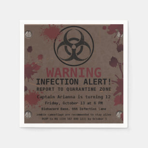 Zombie Apocalypse Birthday Halloween Biohazard Napkin