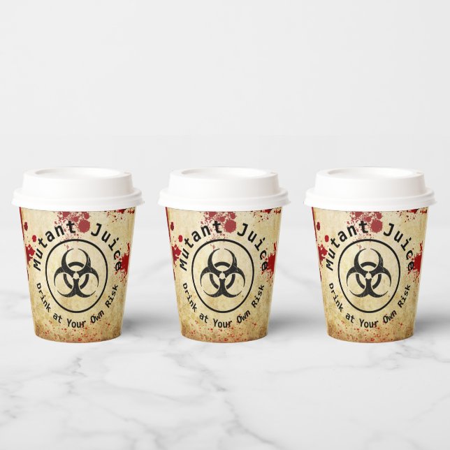 Zombie Apocalypse Birthday | Halloween Biohazard Paper Cups (Multi)