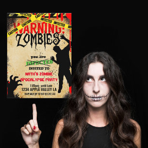 Zombie Apocalypse Birthday party escape room Invitation Postcard