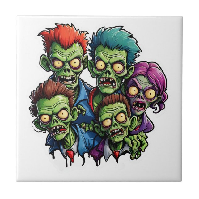 Zombie Apocalypse Ceramic Tile (Front)