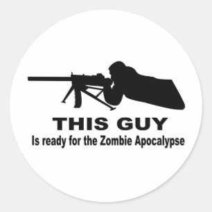 Zombie Apocalypse Classic Round Sticker