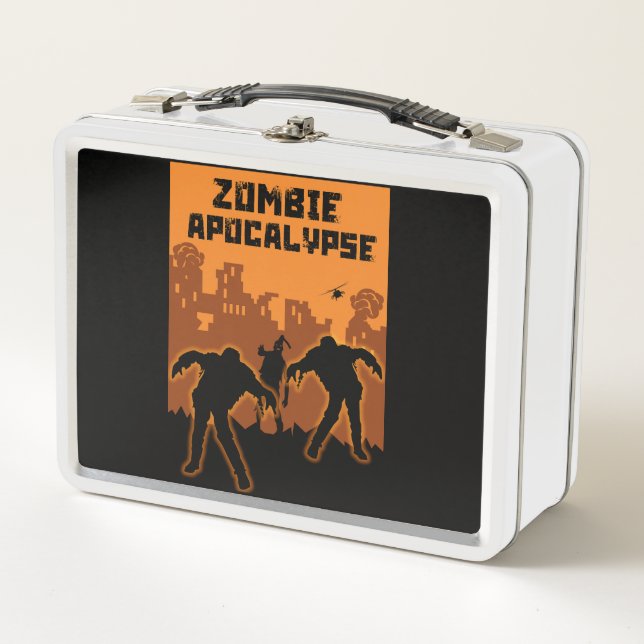 Zombie Apocalypse Gifts Metal Lunch Box (Front)