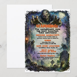 Zombie Apocalypse Halloween Costume Party Invitation