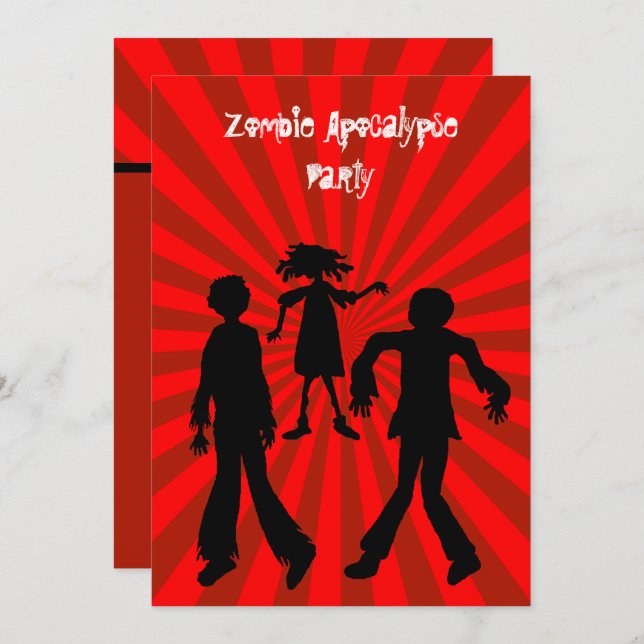 Zombie Apocalypse Kids Birthday Party Invitation (Front/Back)