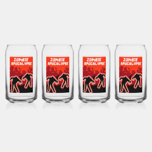 Zombie Apocalypse Kids Shirt Can Glass