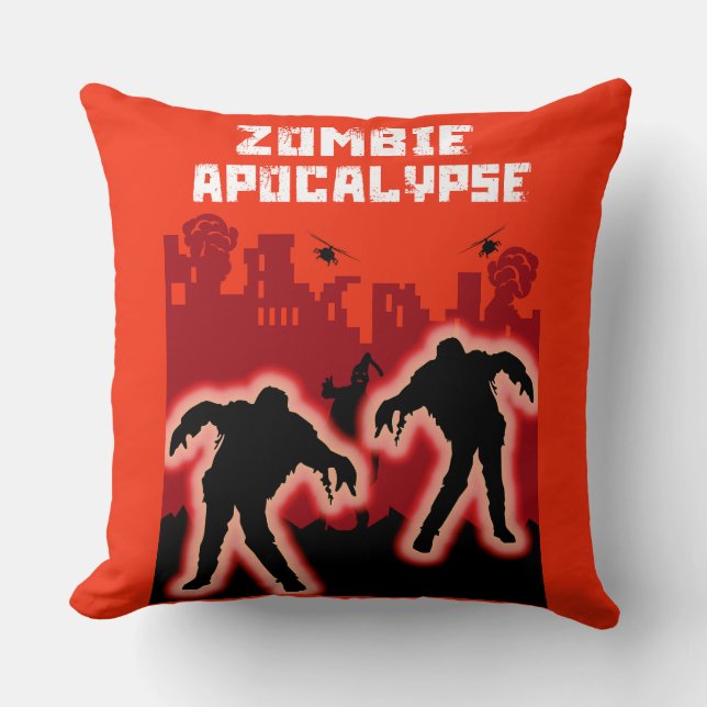 Zombie Apocalypse Kids Shirt Cushion (Front)
