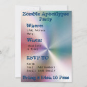 Zombie Apocalypse Party Invitation (Back)