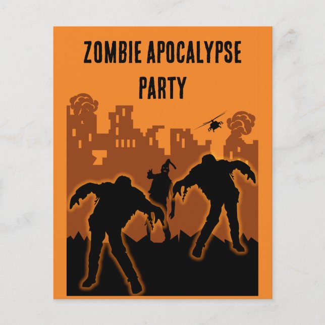 Zombie Apocalypse Party Invite Flyer (Front)