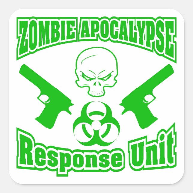 Zombie Apocalypse Response Unit Square Sticker (Front)