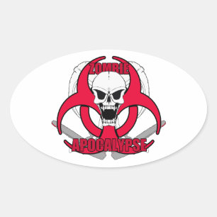 Zombie Apocalypse rw Oval Sticker